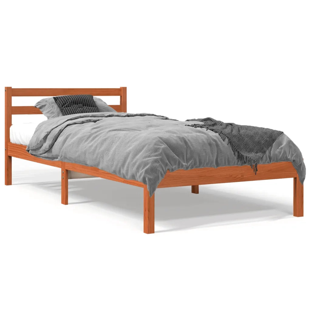 Letto senza Materasso-Struttura Letto Marrone Cera 90x200 cm Legno di Pino 146653