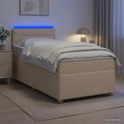 Letto box spring con materasso Crema 80 x 200 cm Tessuto 3452287