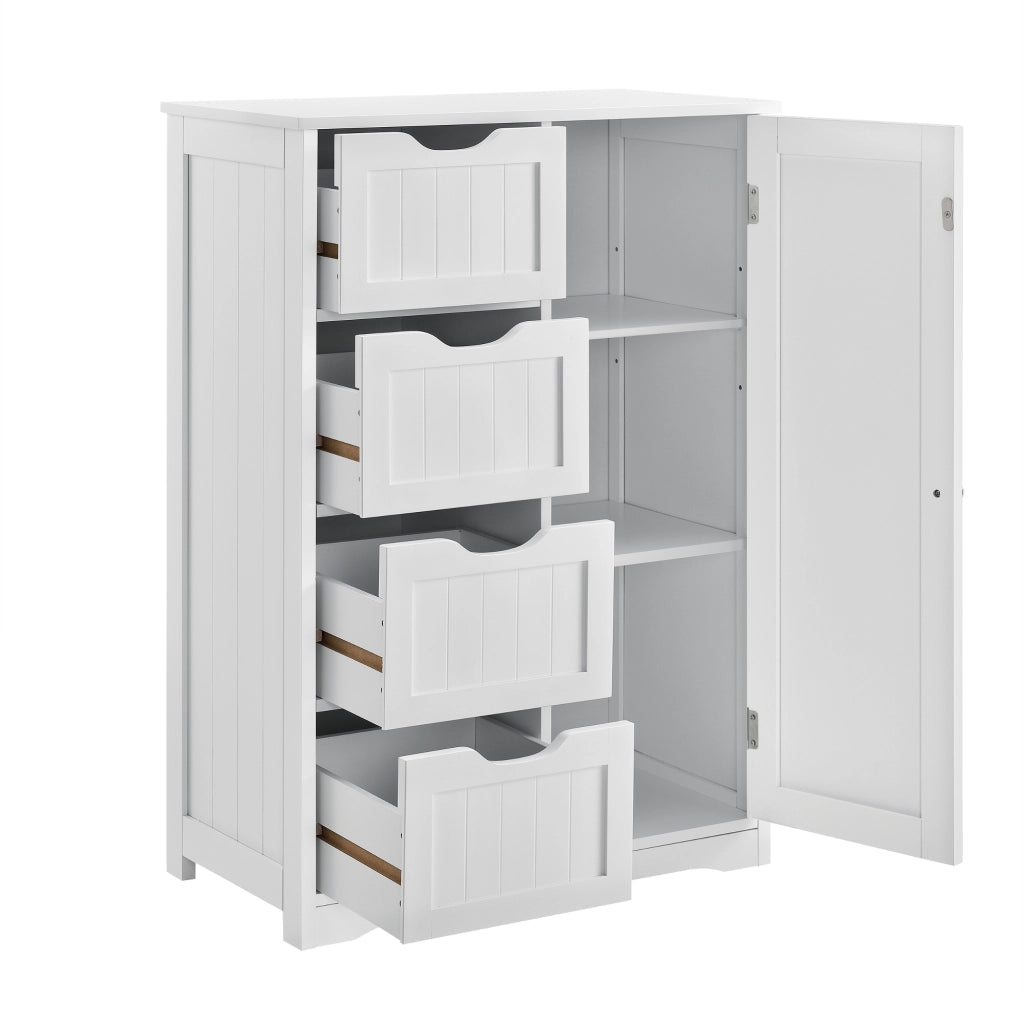 Mobile da Bagno Waterford con 4 Cassetti e 3 Scomparti 81 x 55 x 30 cm - Bianco [en.casa]