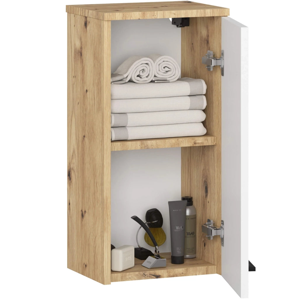Mobile bagno sospeso AKORD FIN Quercia Artisan 30 cm 1 anta inserto frontale Bianco 30x22,5x60 cm