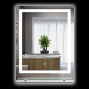 Specchio da Bagno Rettangolare con LED ¨C Xylo ¨C 70x50 cm Luminoso a Parete