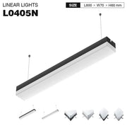 Plafoniera Lineare 15w 4000K 120° Nero 60x70 MLL004-A
