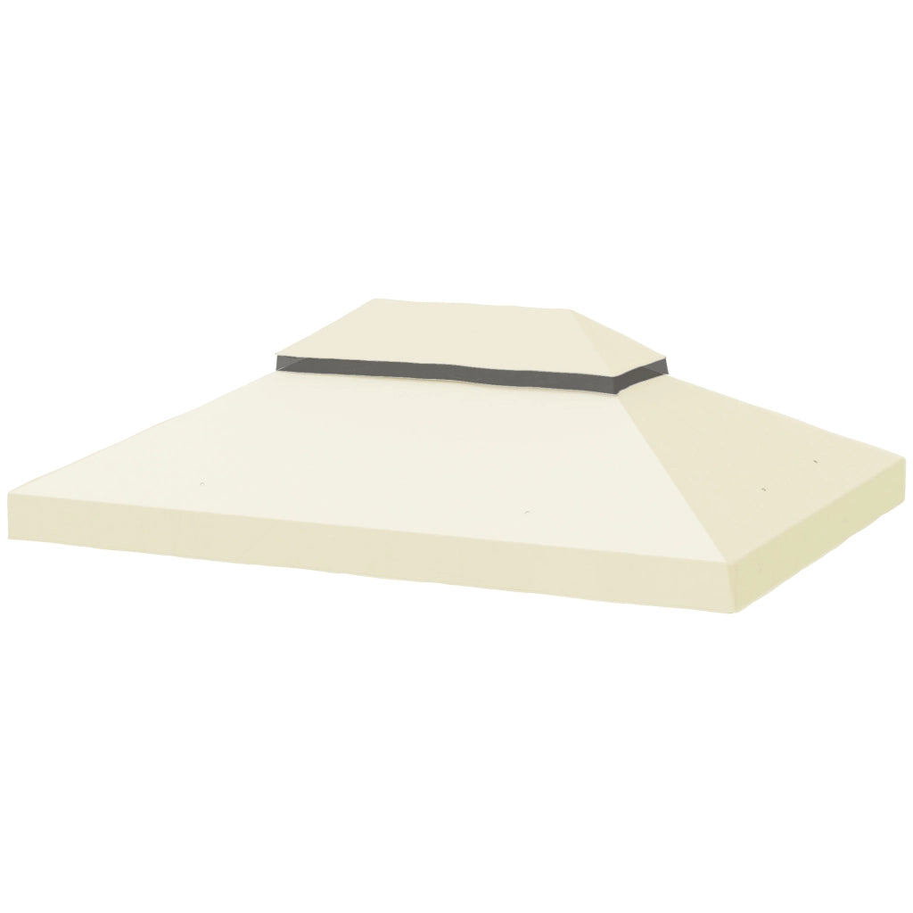 Toldo da giardino 4x3 m ¨C zephmum ¨C crema, doppio tetto, UPF30+