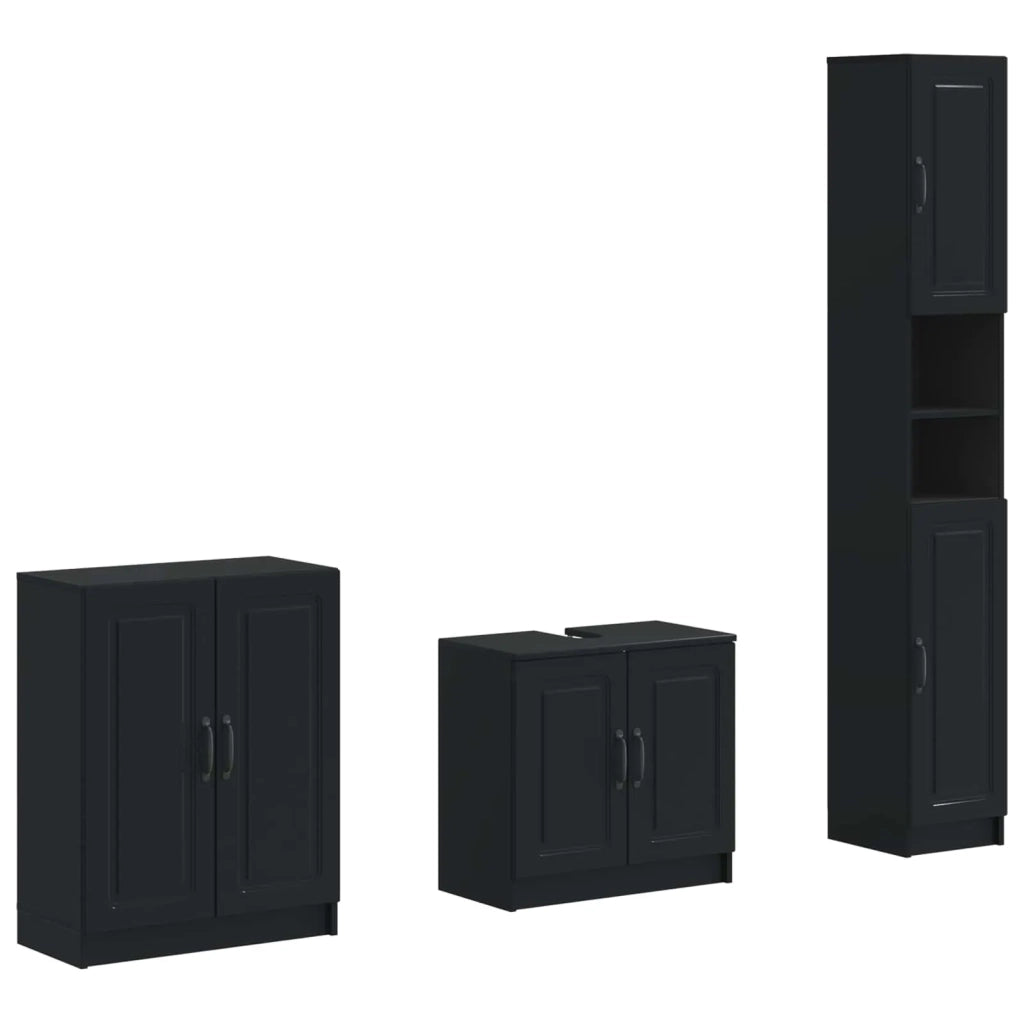 Set di armadietti da bagno in 3 pezzi UTRECHT Nero 3417487