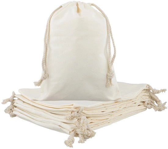 Zaino per tessuti 32 x 24 cm - 12 pezzi - Resistente - Sostenibile - Corda di trazione - Lavabile a mano - Borsa di stoccaggio