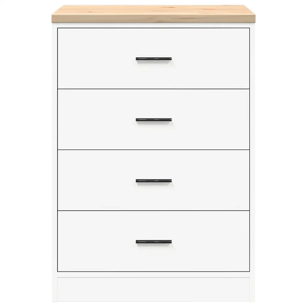 vidaXL Armadietto da Garage Bianco 60x51x85 cm Legno Massello di Pino