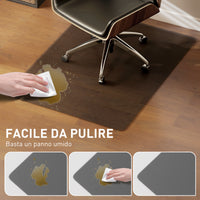 Tappetino per Sedia Ufficio Salvapavimento 120x90 cm in Plastica Nera Trasparente