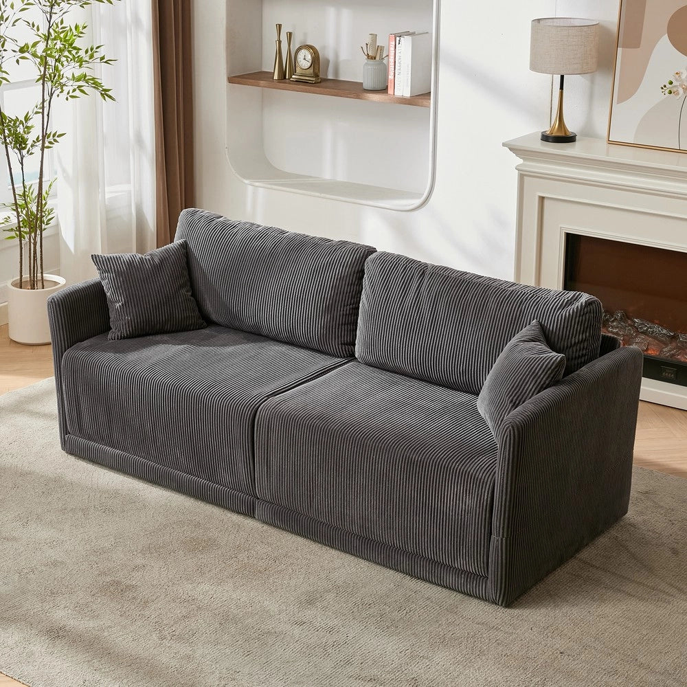 Divano letto ¨C Minimal ¨C tessuto grigio, estraibile 2 posti 140x200cm