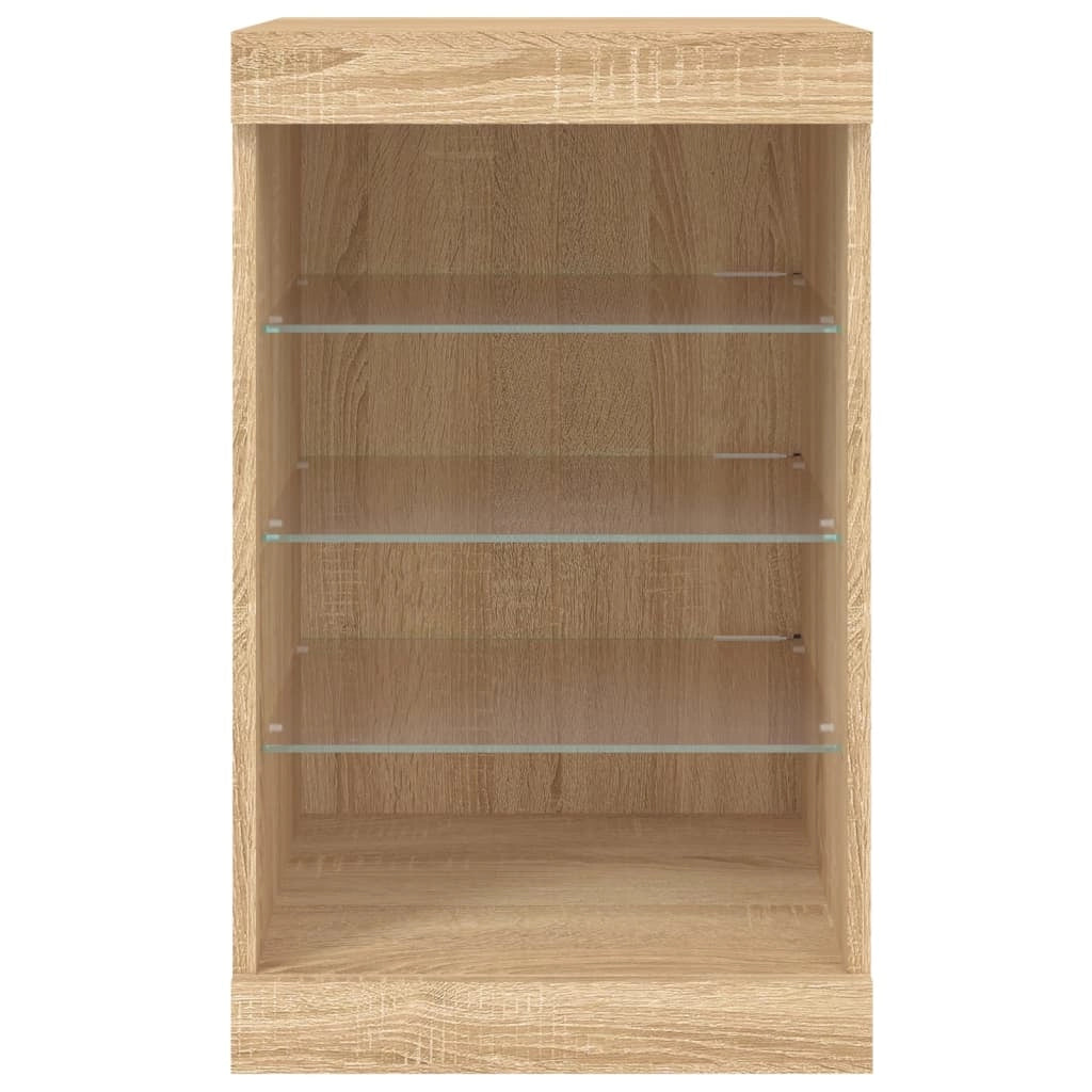 Buffet credenza cassettiera armadio mobile contenitore organizer per cucina soggiorno salotto con luci LED Sonoma 41 x 37 x 67 cm marrone 02_0029962