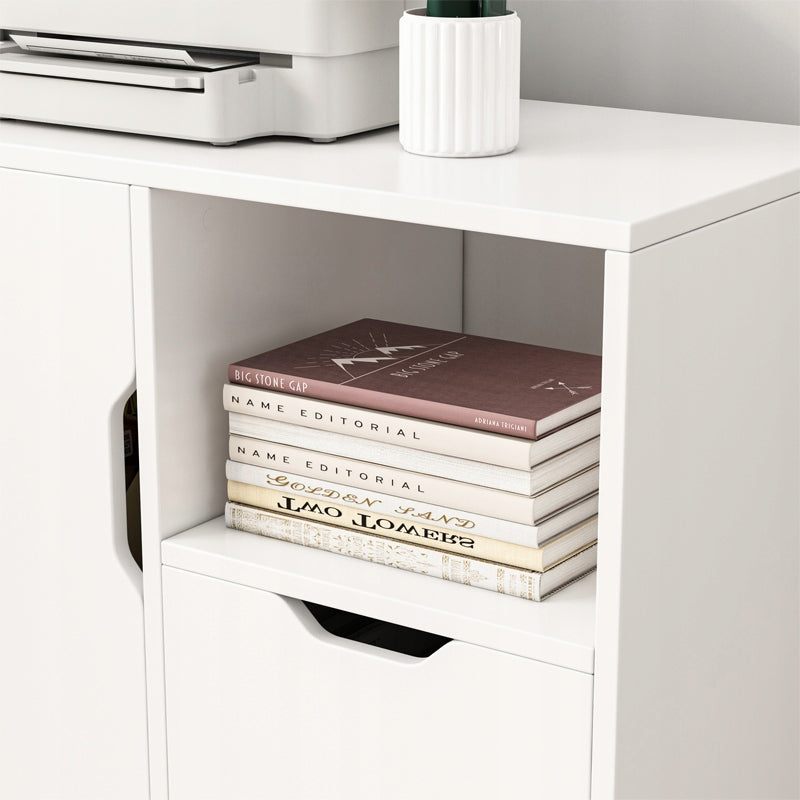 Armadio verticale, supporto per stampante, scaffale, tavolino moderno, 3 ripiani, 60 cm