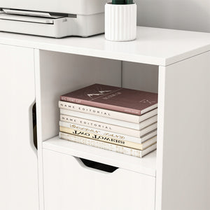 Armadio verticale, supporto per stampante, scaffale, tavolino moderno, 3 ripiani, 60 cm