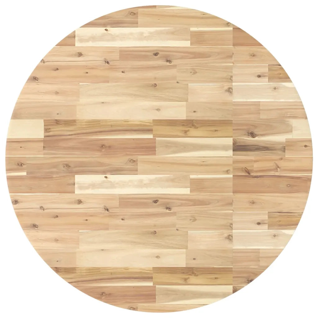 Piano Tavolo Rotondo Ã˜90x4 cm in Legno Massello di Acacia