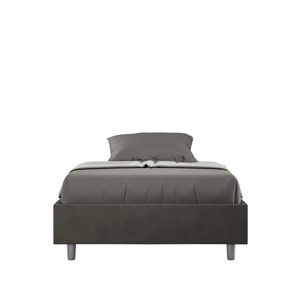 Letto Matrimoniale Francese Sommier 140x200 cm con Rete Azelia Grigio