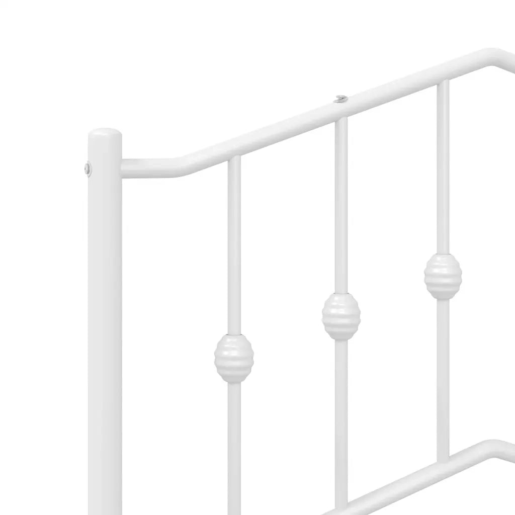 Giroletto con Testiera-Struttura Letto con testiera Metallo Bianco 100x200 cm 706820