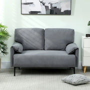 Divano 2 posti grigio 127 cm con gambe in metallo