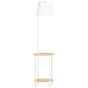 Tavolino da Salotto con Lampada a Stelo Moderno ¨C zephmum ¨C Bianco 43x39,5x162 cm