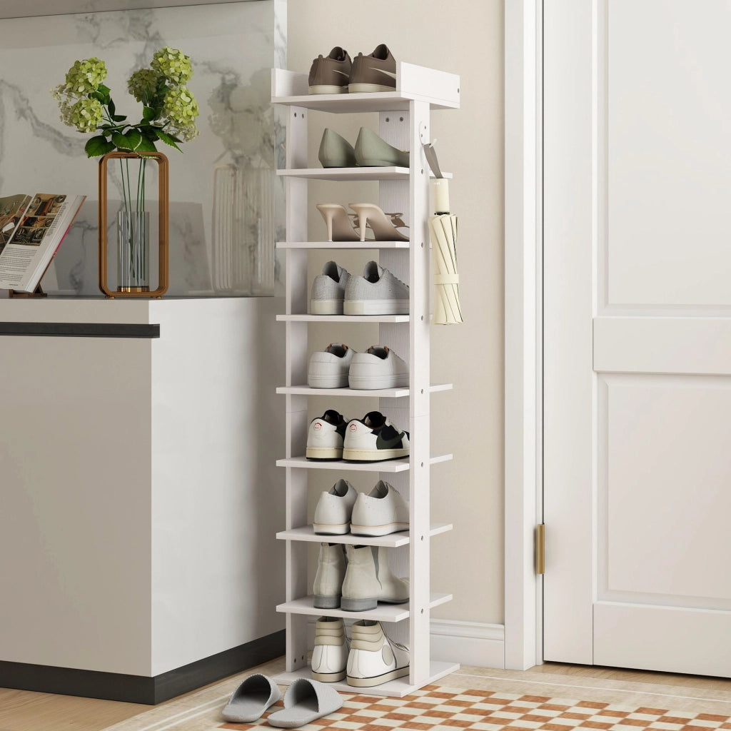 Etagere per scarpe 9 livelli ¨C zephmum ¨C bianco 30x30x128,4cm