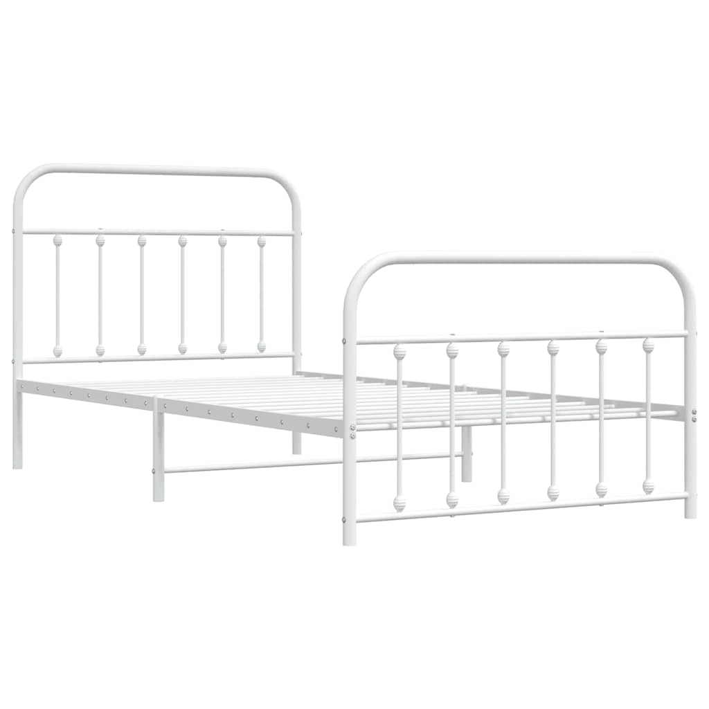 Giroletto con Testiera e Pediera Metallo Bianco 100x200 cmcod mxl 129400