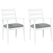 Sedie da Pranzo con Cuscini 2 pz | Sedie da cucina Bianco Legno Massello di Hevea