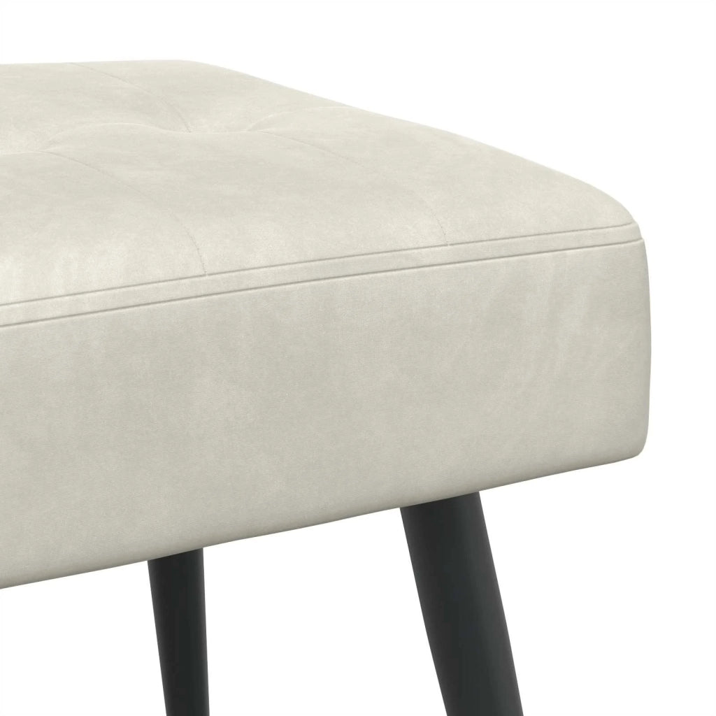 Panchina con bottoni imbottiti Crema 60 x 40 x 45 cm Velluto 42038509
