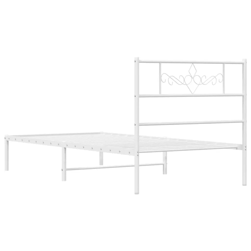 Giroletto con Testiera Metallo Bianco 80x200 cm 355307