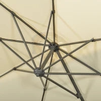 Ombrellone da Giardino Decentrato 3x2.5 m con Angolazione Regolabile e Girevole a 360°, Crema