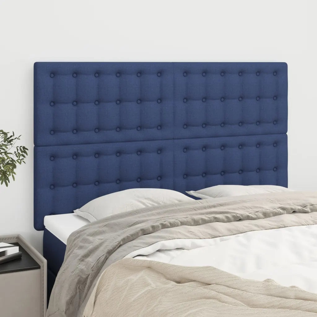 Testiera | Testata Blu 144x5x118/128 cm Tessuto