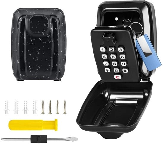 Cassafissa Acqua - Cassafissa con Codice 12 Cifre - Cassafissa Esterno - Cassafissa in Legno - Cassafissa Sicuro - Inclusi Viti e Chiave a Lame - Cassafissa Antintrusione