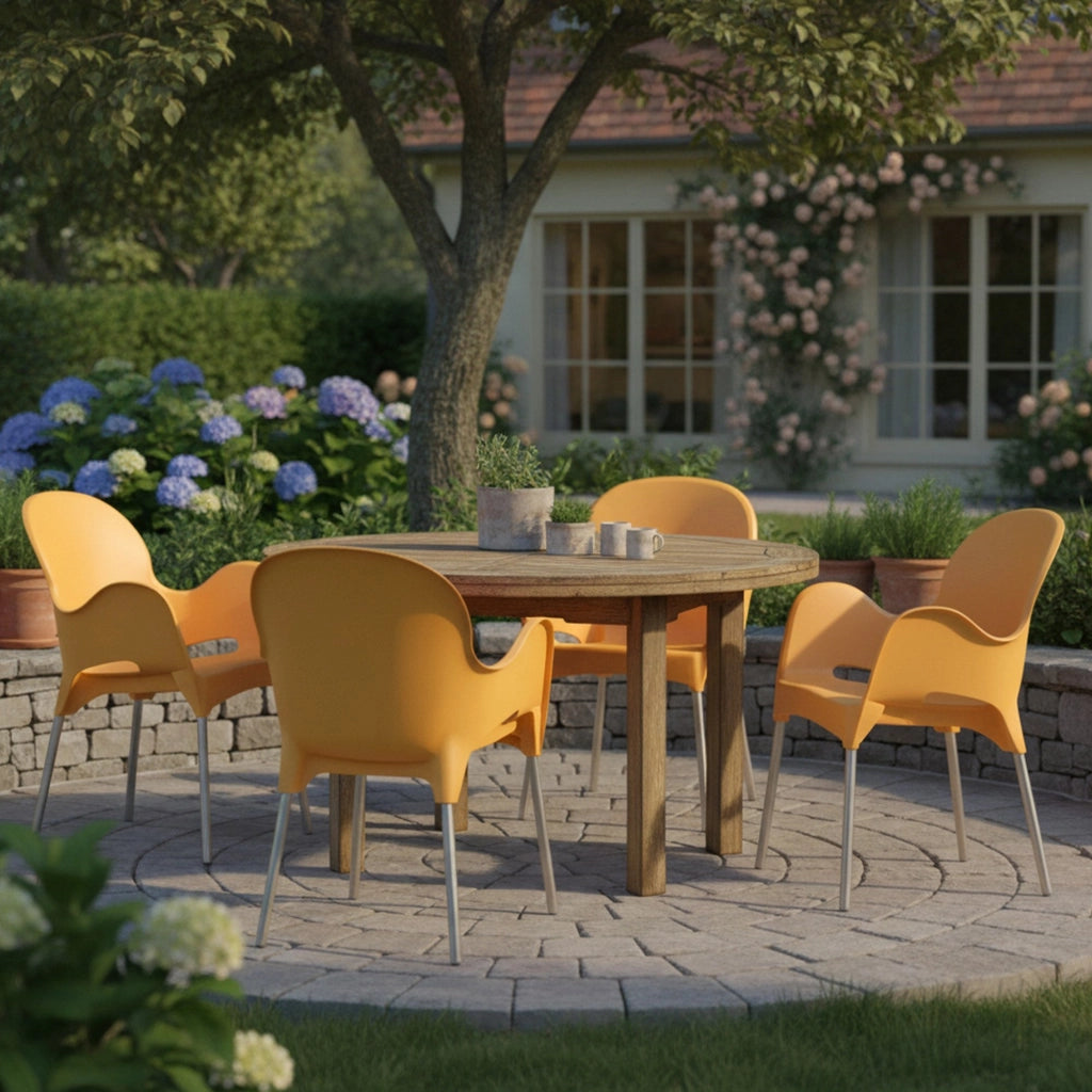 Raimund, Sedia da Esterno 4 Sedie Made in Italy, Arancione