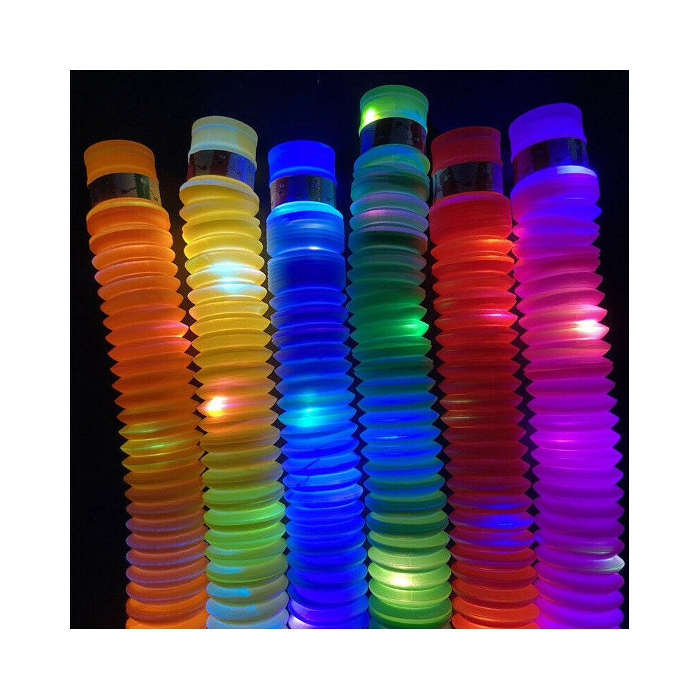 Trade Shop - Tubo Luminoso A Led Pop Antistress Giocattolo Sensoriale Per Bambini Stretch -      -4 Pezzi -