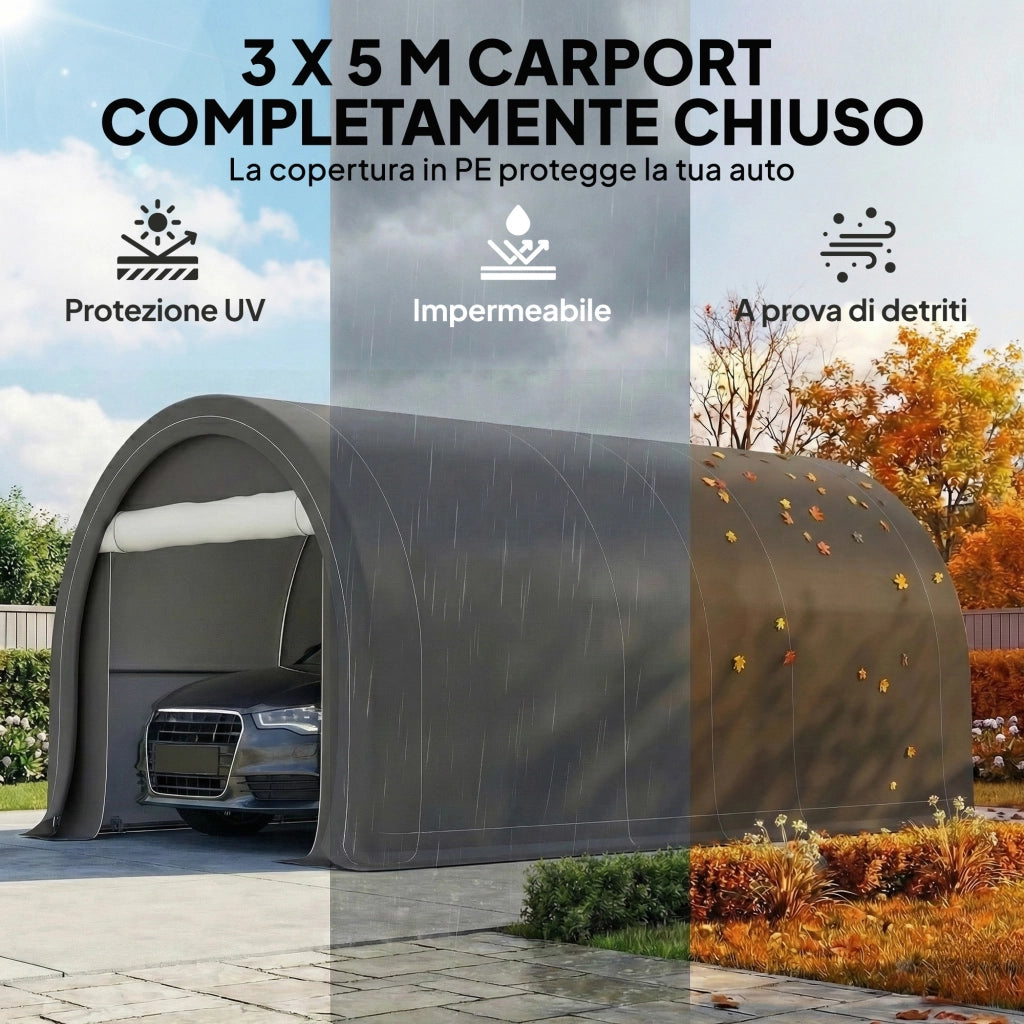 Tendone da Giardino per Auto e Attrezzi ¨C Zephmum ¨C 500x300x240 cm