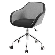 Sedia da ufficio Bardello, Poltrona operativa da ufficio, Seduta ergonomica da ufficio, 56x58h77/84 cm, Grigio e Nero