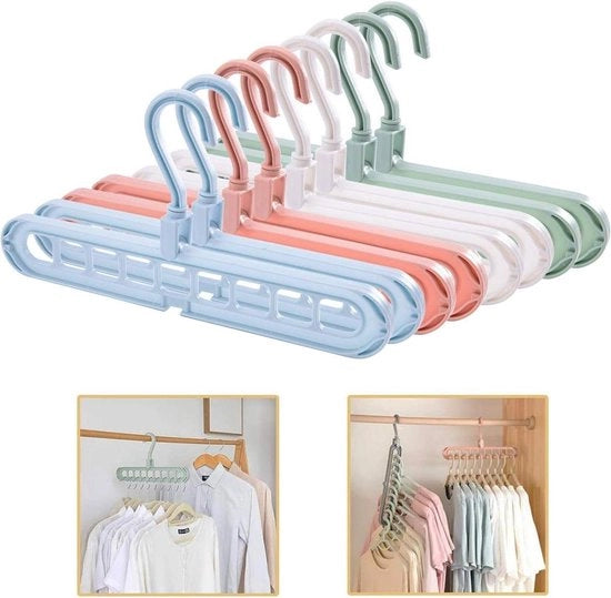 8 hanger per abito - organizzatore multifunzionale - 9 fori - stabile - hanger per armadio