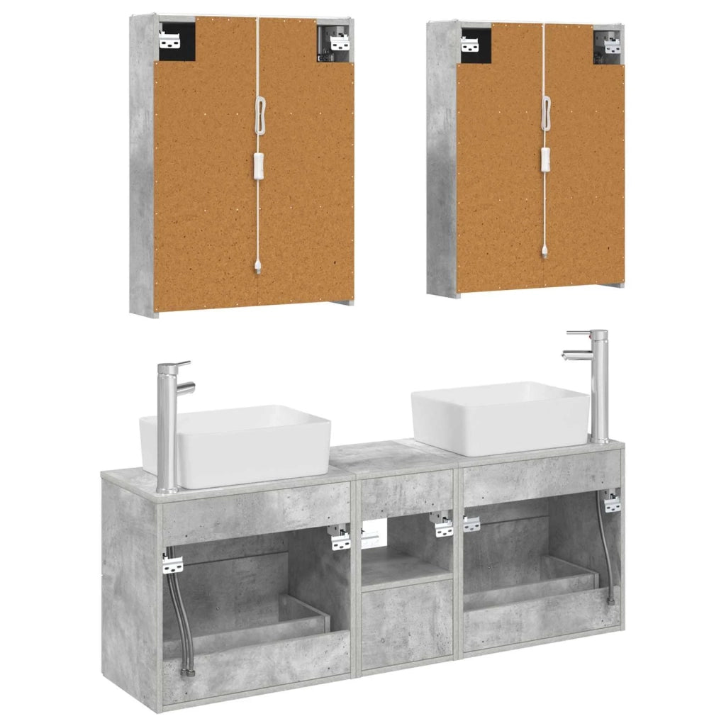 Set di mobili per il bagno 5 pcs Grigio Cemento 3406850