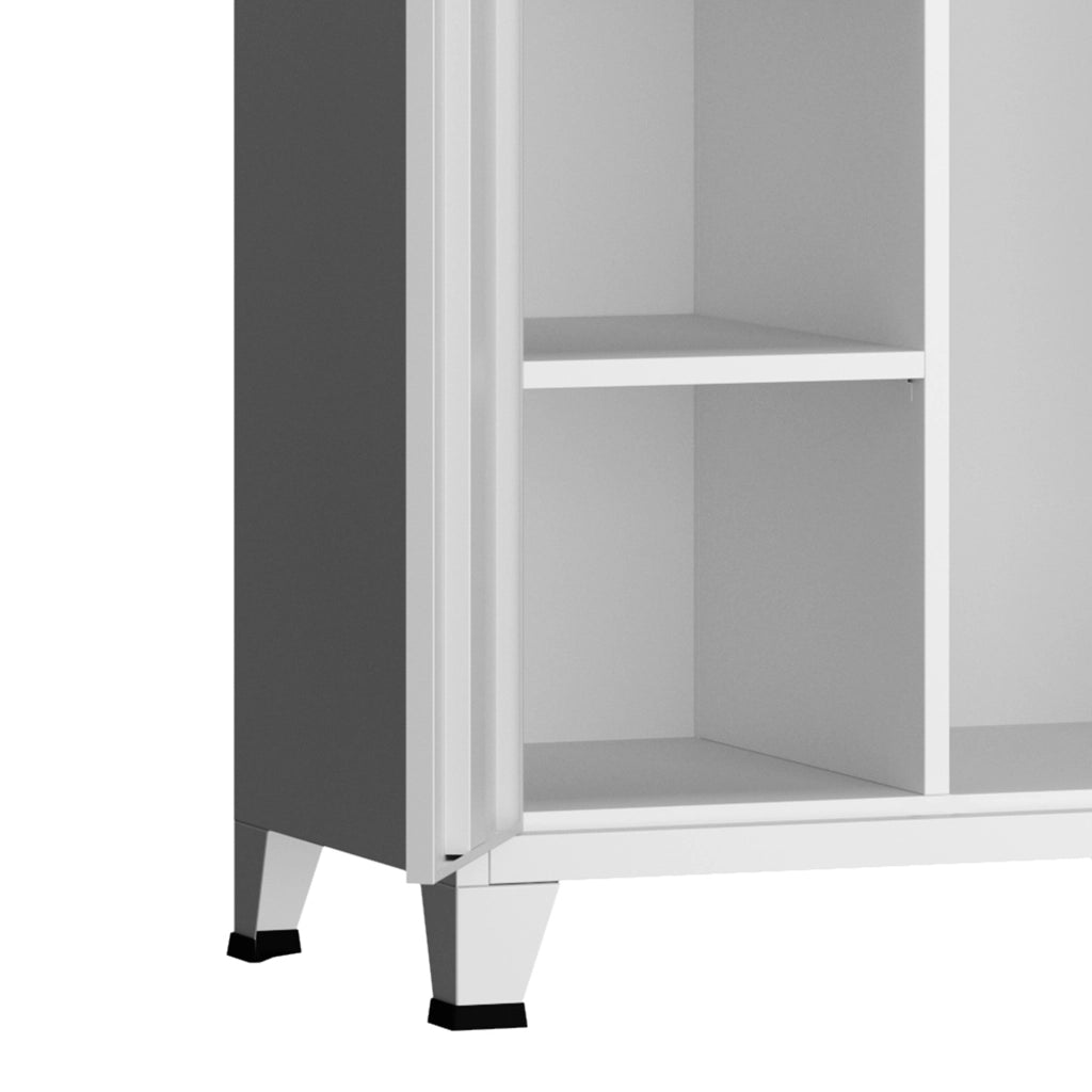 Armadio Hankasalmi per Guardaroba 180 x 90 x 40 cm Acciaio Bianco [en.casa]