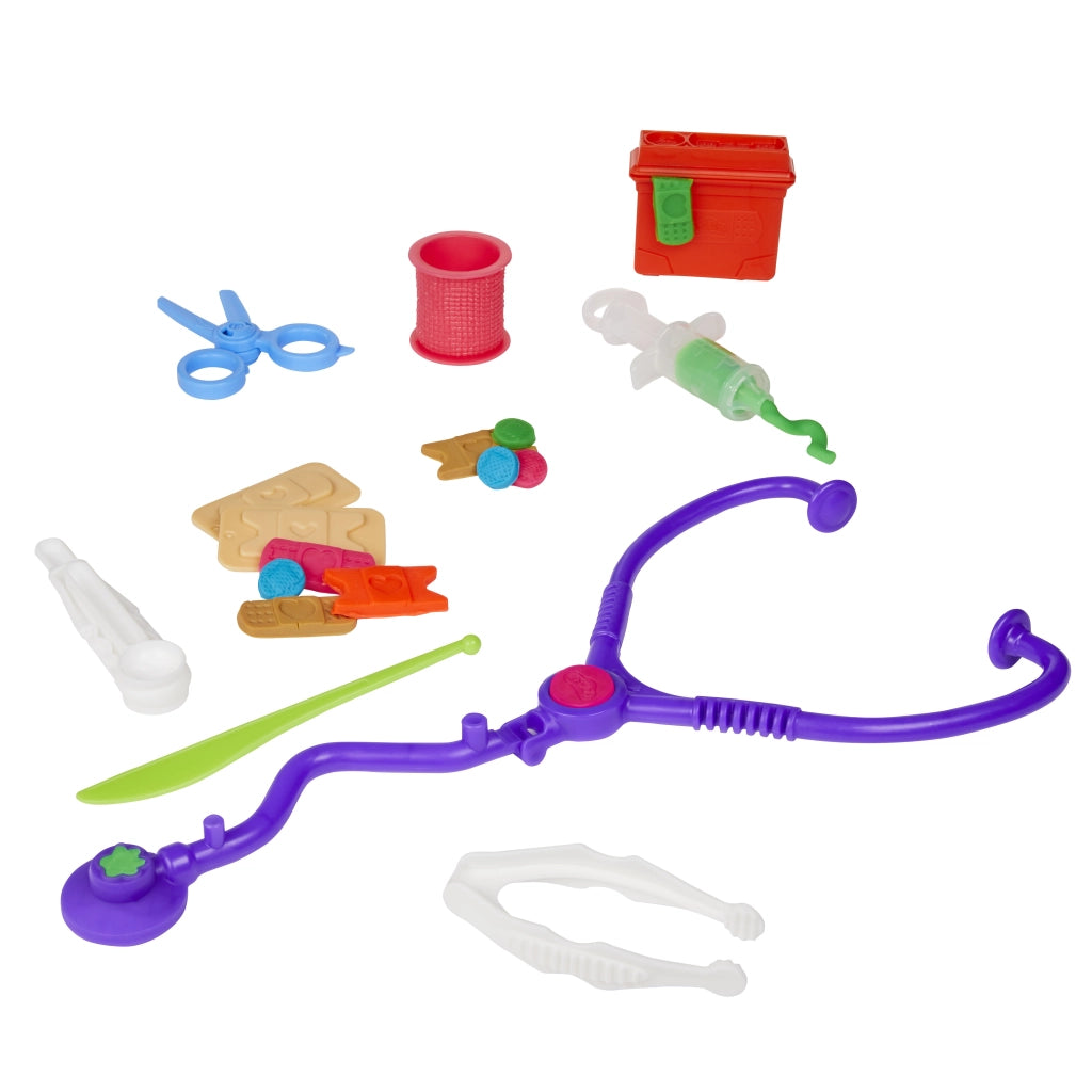 Play-Doh - Set da Veterinario, playset con Cane Giocattolo, trasportino, 10 Strumenti, 5 Colori