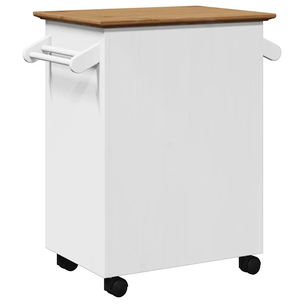 Carrello da Cucina BODO Bianco e Marrone 72x45x80 cm CFW6297705