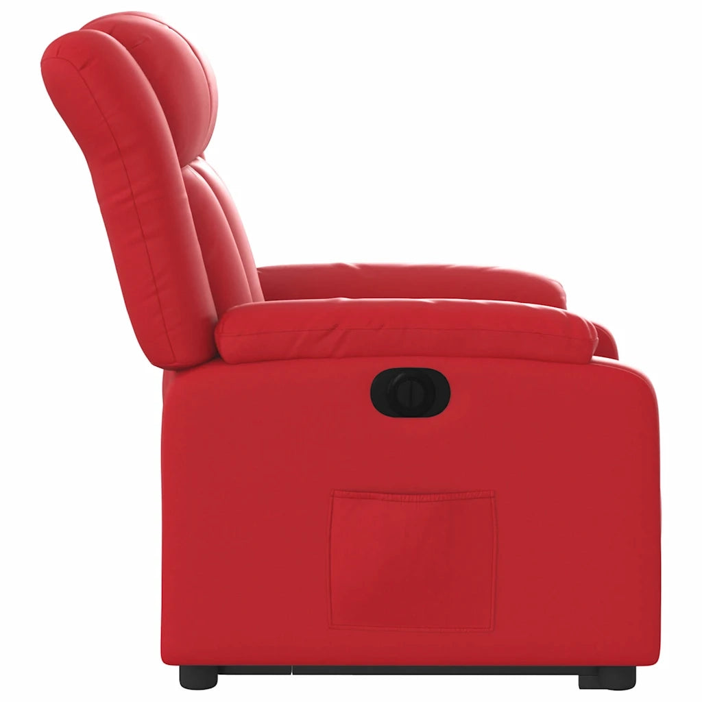 Poltrona Alzapersona Reclinabile Elettrica Rossa in Similpelle 3205283