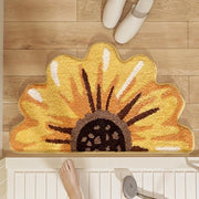 Mat per Bagno e Cucina 60 x 90 cm - Design Zonnebloem - Soffice e Plush - Sottopiede Antiscivolo - Adatto per Bagno, Cucina, Camera da Letto, Camera per Bambini e Sala da Pranzo - Mat Bagno Decorativo Giallo