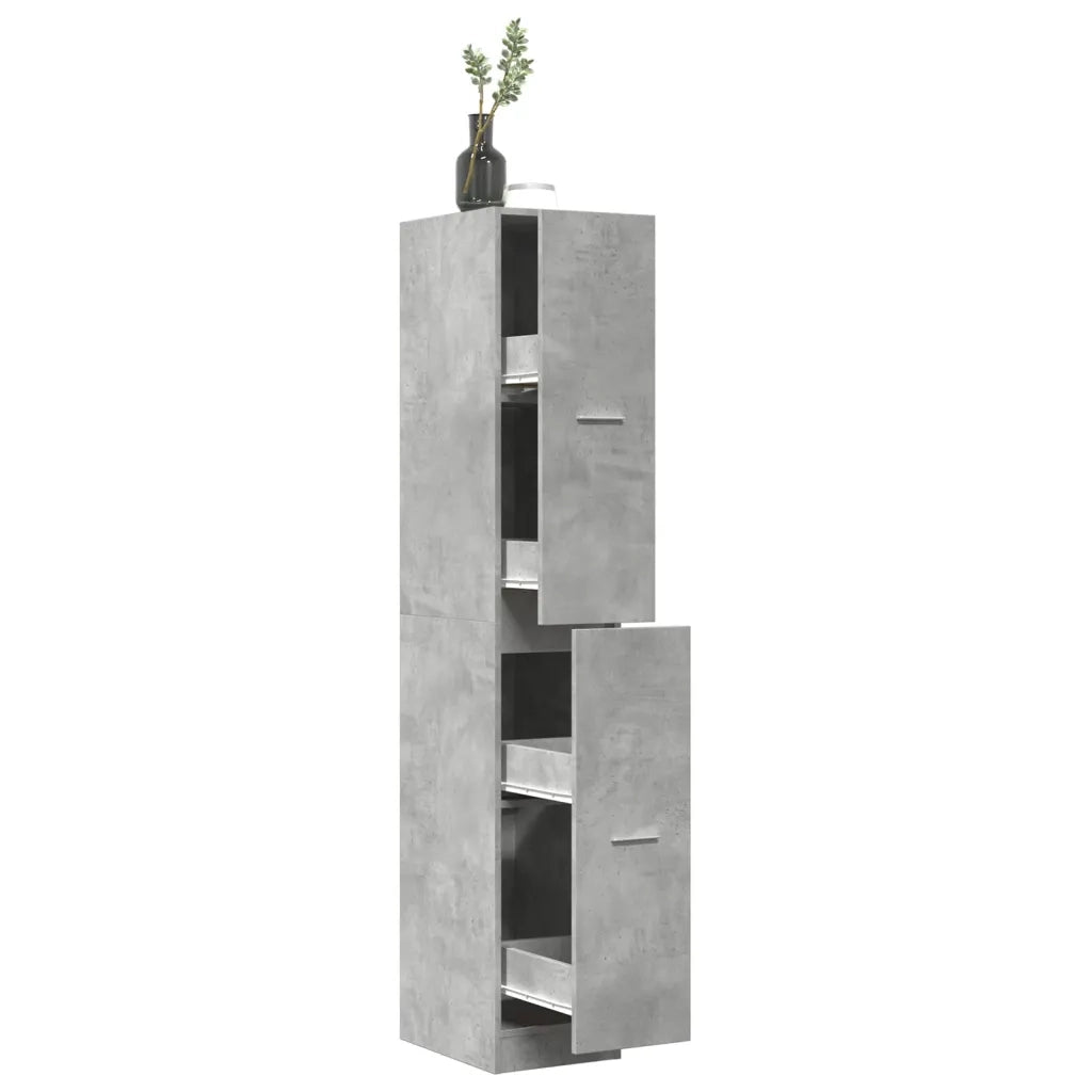 vidaXL Armadietto da Farmacia Grigio Cemento 30x41x174,5 cm Truciolato