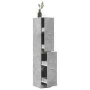 vidaXL Armadietto da Farmacia Grigio Cemento 30x41x174,5 cm Truciolato