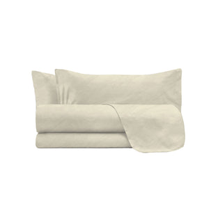 Set Lenzuola Matrimoniale Sopra Sotto e 2 Federe Linea Water Washed Crema