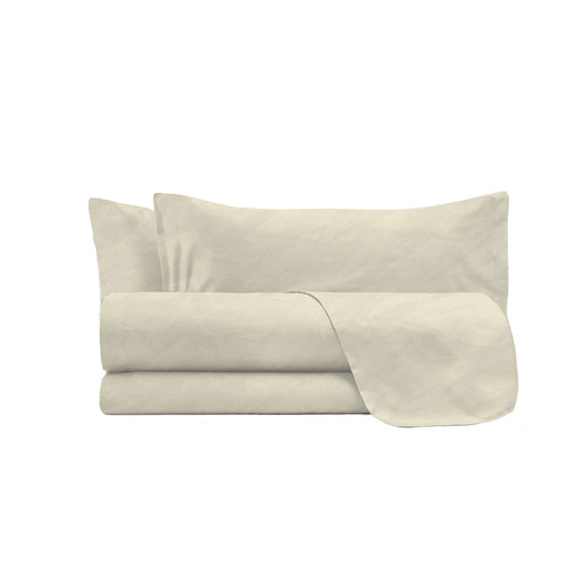 Set Lenzuola Matrimoniale Sopra Sotto e 2 Federe Linea Water Washed Crema