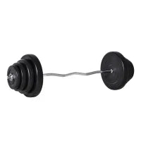 Set di Bilanciere e Dischi da 70 kg totali con 8 Pesi, Bilanciere Palestra Regolabile Antiscivolo in Acciaio, Plastica e Sabbia, Barra Ø25 mm, 140x38.5x38.5cm, Nero