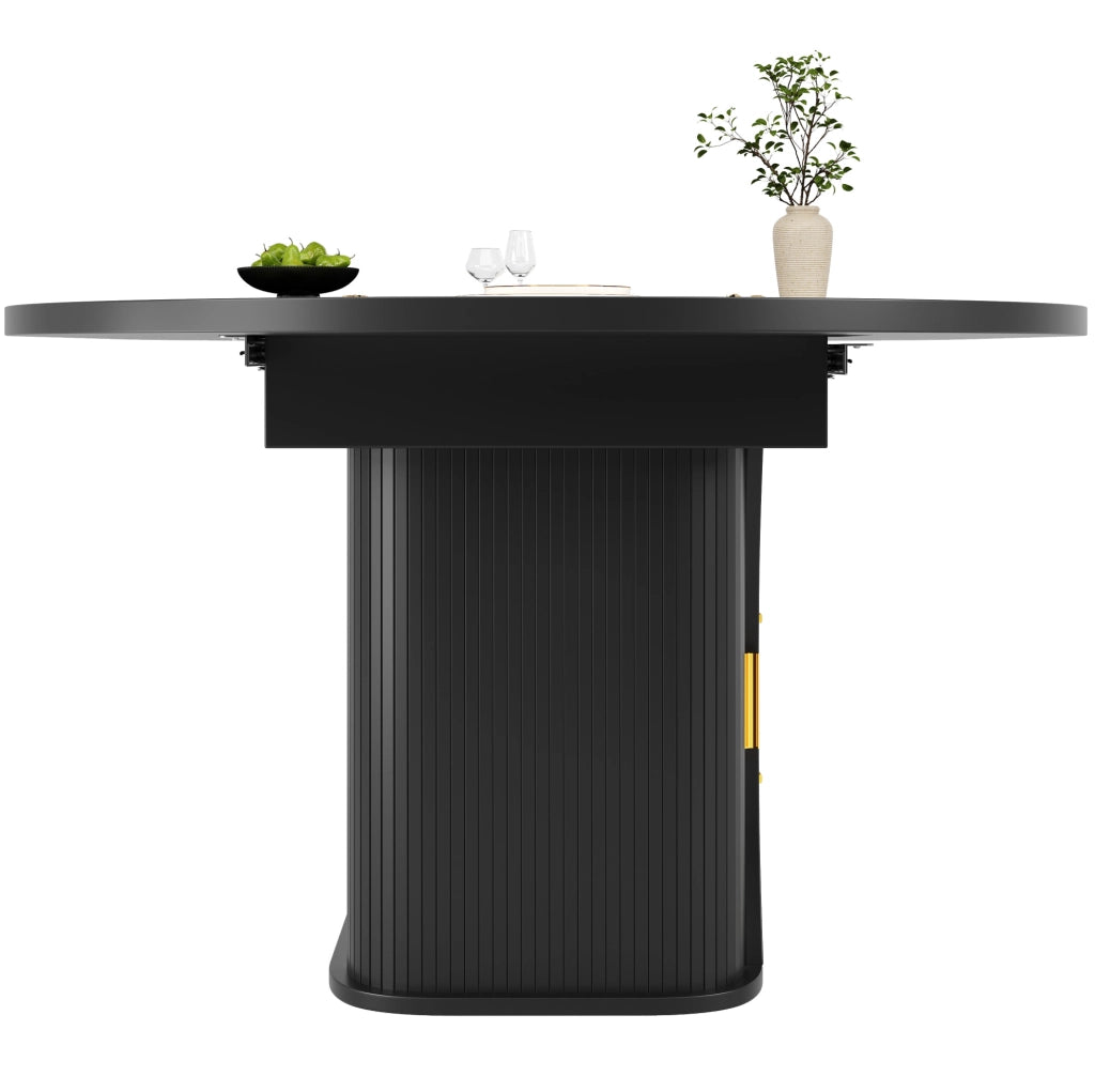 Tavolo da pranzo allungabile 118/158x118 cm con cassetti in MDF nero