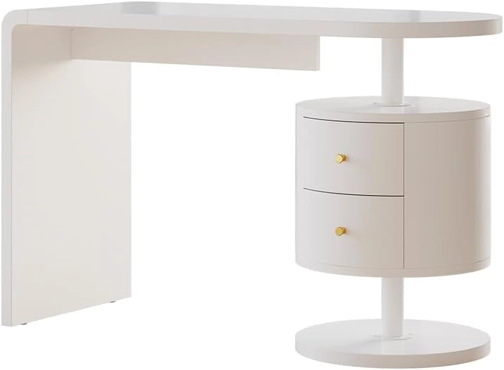 Scrivania Lara, Nero lucido, 120 x 50 cm con 2 conducenti, adatto per postazioni di lavoro al computer e applicazioni home office