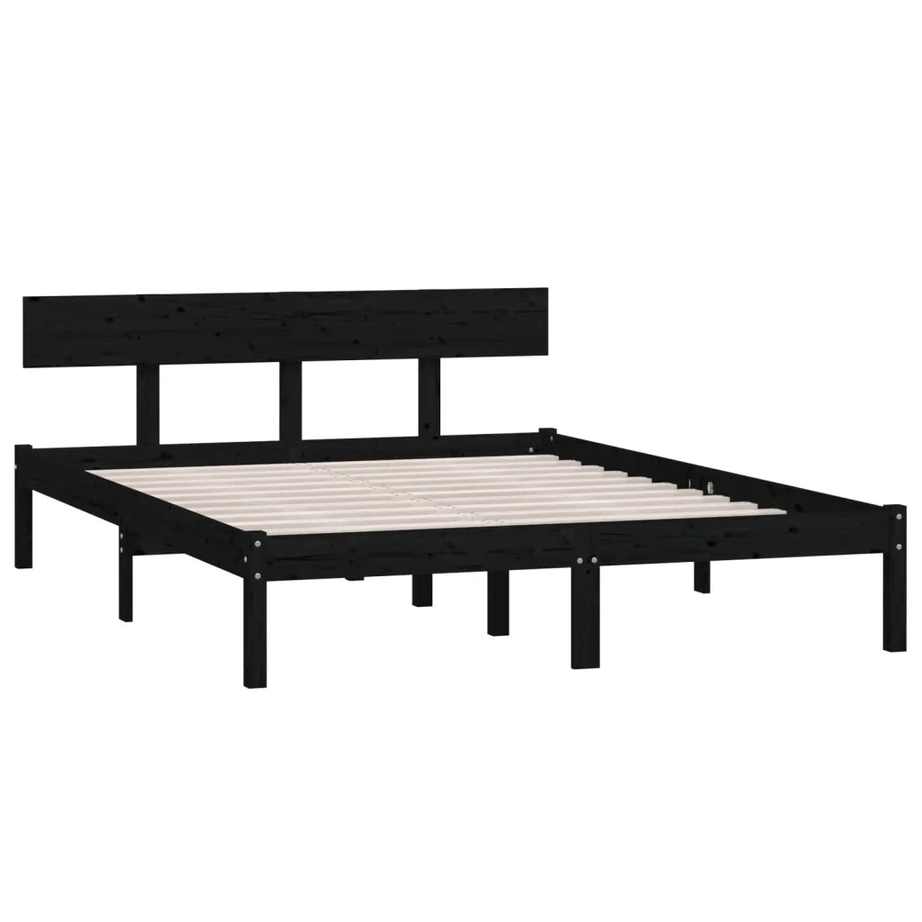 Giroletto Nero in Legno Massello di Pino 120x200 cm 810146