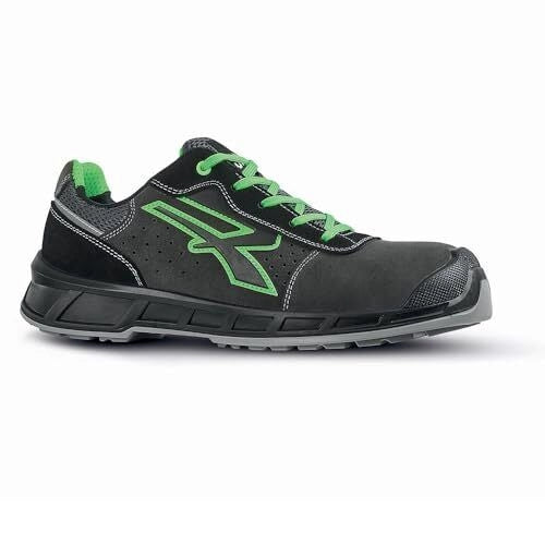 U-power RK20016 Taylor Scarpe Antinfortunistiche S1PS FO SR ESD Puntale Composito Antiperforazione No Metal colore Nero Verde