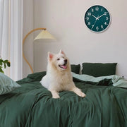 Orologio da Parete - Orologio Silenzioso - Visualizzazione dell'Orario - Movimento Silenzioso - 30 cm - Verde Scuro