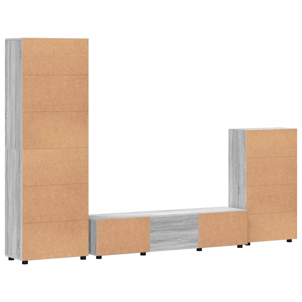 Set mobile TV FLORIN 3 pcs Grigio Sonoma Legno multistrato